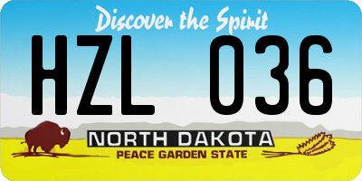 ND license plate HZL036