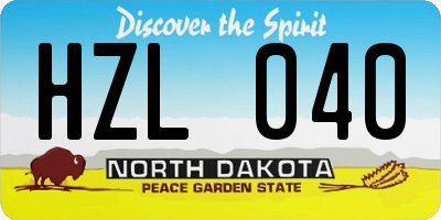 ND license plate HZL040