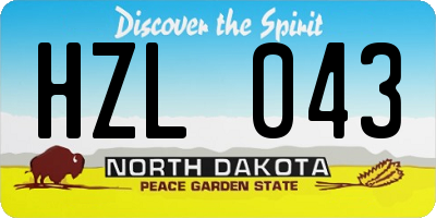 ND license plate HZL043
