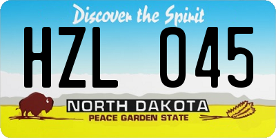 ND license plate HZL045