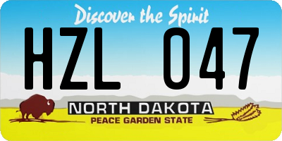 ND license plate HZL047