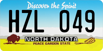 ND license plate HZL049