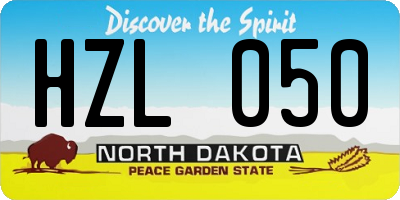 ND license plate HZL050