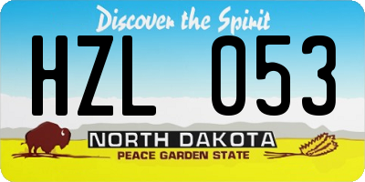 ND license plate HZL053