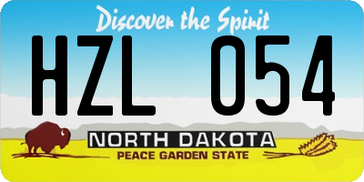 ND license plate HZL054