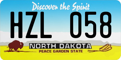 ND license plate HZL058