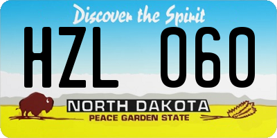 ND license plate HZL060