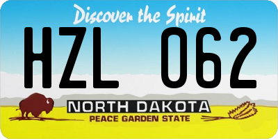 ND license plate HZL062