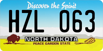 ND license plate HZL063