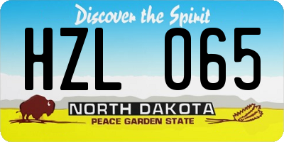 ND license plate HZL065
