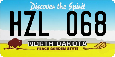 ND license plate HZL068