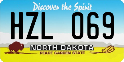 ND license plate HZL069