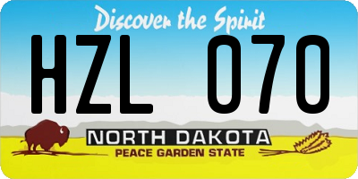 ND license plate HZL070
