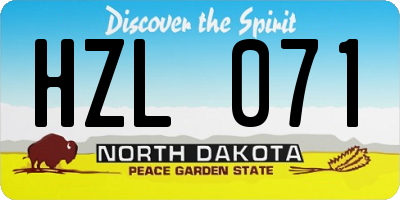 ND license plate HZL071