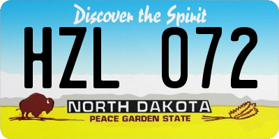 ND license plate HZL072