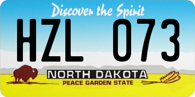 ND license plate HZL073