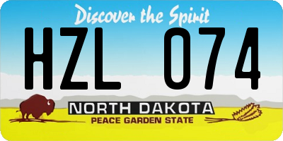ND license plate HZL074