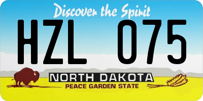 ND license plate HZL075