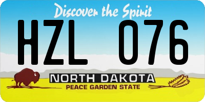 ND license plate HZL076