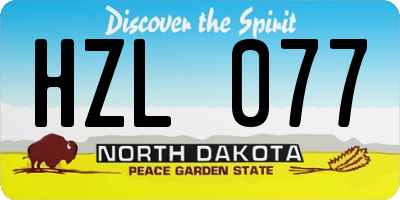 ND license plate HZL077