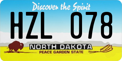 ND license plate HZL078