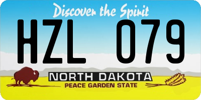 ND license plate HZL079