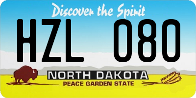 ND license plate HZL080