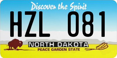 ND license plate HZL081