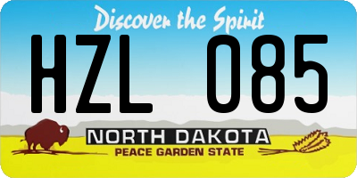 ND license plate HZL085