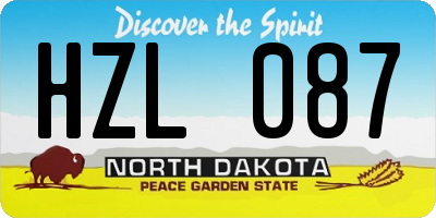 ND license plate HZL087