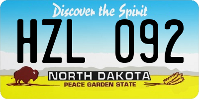 ND license plate HZL092