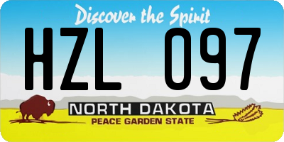 ND license plate HZL097