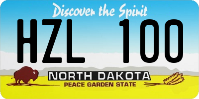 ND license plate HZL100