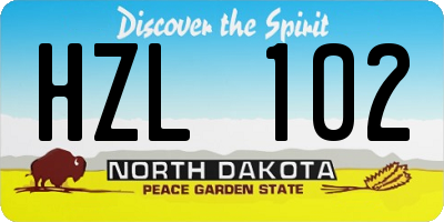 ND license plate HZL102