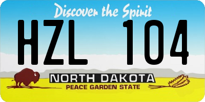 ND license plate HZL104