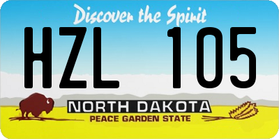 ND license plate HZL105