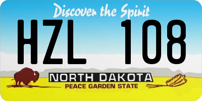 ND license plate HZL108