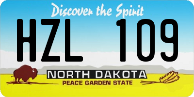 ND license plate HZL109