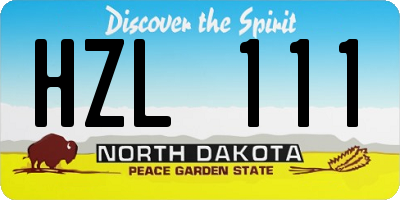 ND license plate HZL111
