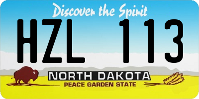 ND license plate HZL113