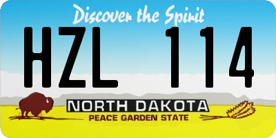 ND license plate HZL114