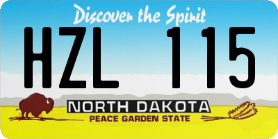 ND license plate HZL115