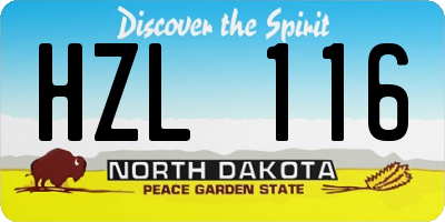ND license plate HZL116
