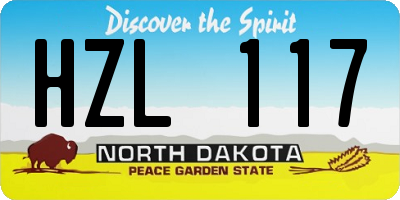 ND license plate HZL117