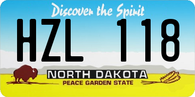 ND license plate HZL118
