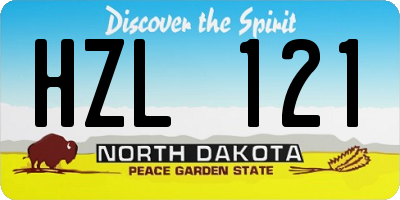 ND license plate HZL121