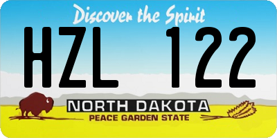 ND license plate HZL122