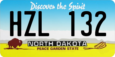 ND license plate HZL132