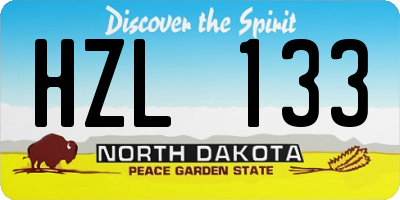 ND license plate HZL133