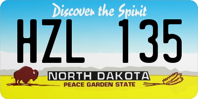 ND license plate HZL135